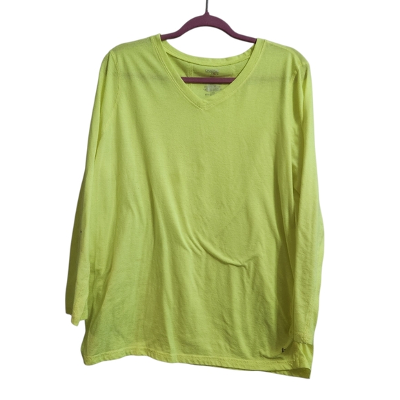 Danskin Tops - Danskin Now Yellow Lime Loose Fit Athletic Top Size 1x (16w) EUC P2p 21